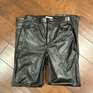 Brand new Abercrombie, straight leg ultra high-rise leather pants